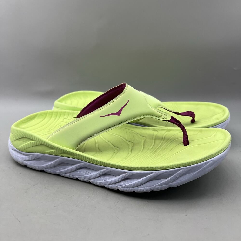 Hoka Ora Recovery Flip Flop Sandals Women Size 11 Yellow Comfort Cushion Shoes